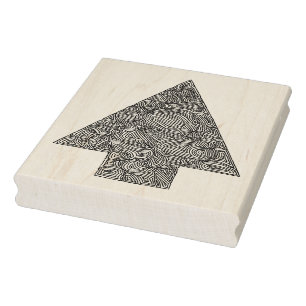 kerstboom 	rubberstempel