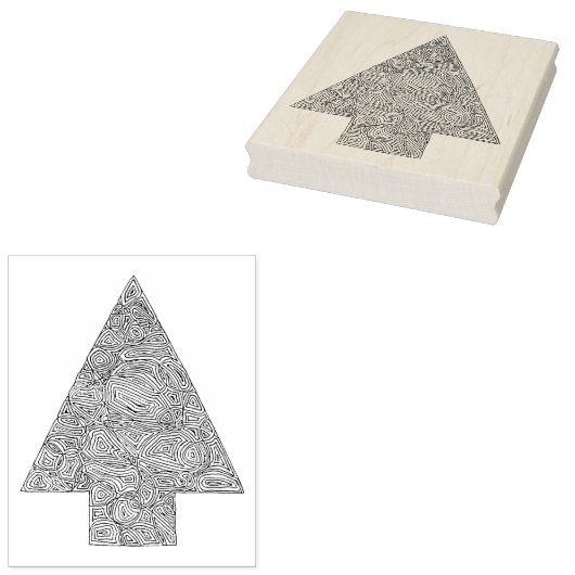 kerstboom 	rubberstempel (Gestempeld)