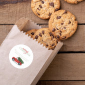  kerstboom Rustige roodtrui Ronde Sticker