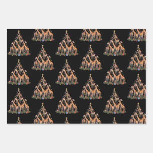 Kerstboom Santa Giraffe Afrikaanse Wilderijnhof Inpakpapier Vel
