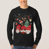 Kerstboom Santa Hat Funny Gnomes Santa Kerstmis T-shirt (Voorkant)