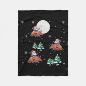 Kerstboom Santa Riding Armadillo Grappige Kerstmis Fleece Deken (Voorkant)