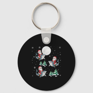 Kerstboom Santa Riding Hammerhead Shark Funny Chri Sleutelhanger