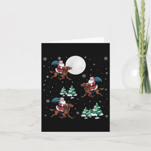 Kerstboom Santa Riding Irish Setter Dog Funny Chri Kaart