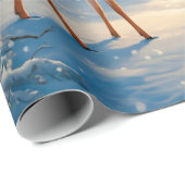 Kerstboom Scene Schattige Herten Fawn Snowman Cadeaupapier (Rol Hoek)