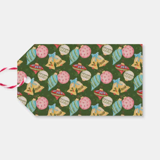 Kerstboom Schattigee Jingle Kleurrijke Typografie Cadeaulabel (Achterkant Horizontaal)