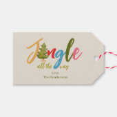 Kerstboom Schattigee Jingle Kleurrijke Typografie Cadeaulabel (Voorkant (Horizontaal))