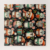 Kerstboom Schattigee kleurrijke Mistletoe Mice Legpuzzel (Horizontaal)