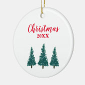 Kerstboom schilderijen keramisch ornament (Links)