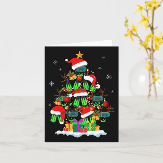 Kerstboom Scuba die kerstkerstkerstkerstkerstmis o Kaart (Gele Bloem)
