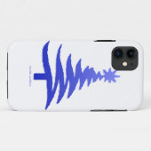 Kerstboom Sjabloon Kobaltblauw Case-Mate iPhone Case (Achterkant (horizontaal))