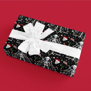 Kerstboom Skelet Patroon Cadeaupapier