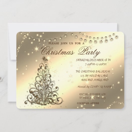 Kerstboom, Slanzend, Kerst in het bedrijf, Kaart (Voorkant)