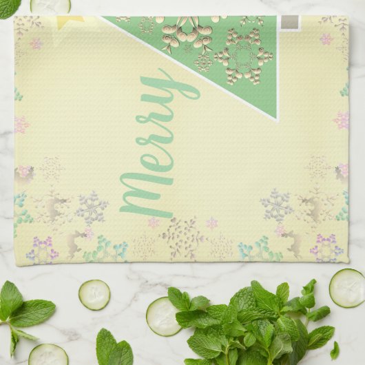 Kerstboom & Sneeuw Theedoek (Gevouwen)