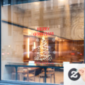 Kerstboom & Sneeuwvlokken Ramenstickers Raamsticker (Cafe Raam)