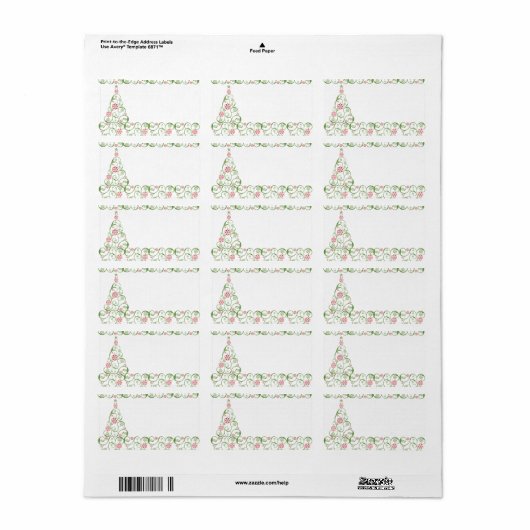 Kerstboom Snowflake Swirl-kerstlabel Etiket (Full Sheet)