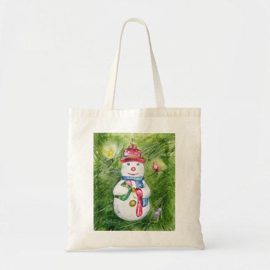 kerstboom Snowman-Canvas tas (Voorkant)