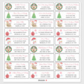 kerstboom Snowman Familieladabel Sticker (Vel)