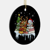 kerstboom Snowman Reindeboboek Librarian Keramisch Ornament (Rechts)