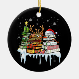 kerstboom Snowman Reindeboboek Librarian Keramisch Ornament