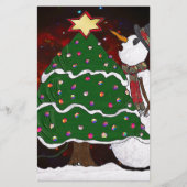 kerstboom Snowman Surprise Art Print Briefpapier (Voorkant)