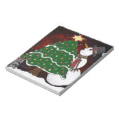 kerstboom Snowman Surprise Art Print Notitieblok (Gedraaid)