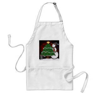 kerstboom Snowman Surprise Art Print Standaard Schort