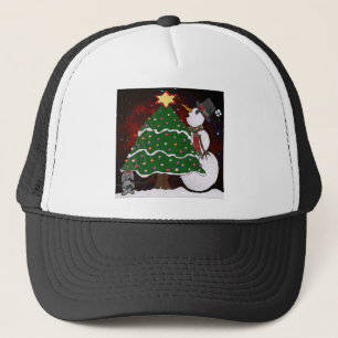 kerstboom Snowman Surprise Art Print Trucker Pet