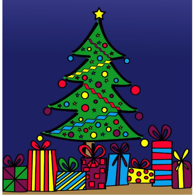 kerstboom staand fotobeeldje  (Voorkant)