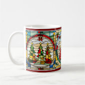 Kerstboom Stain Glass Art Christmas Mok (Links)