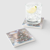 kerstboom  stenen onderzetter (Zijkant)