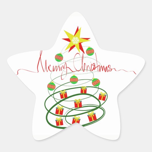 kerstboom ster sticker (Voorkant)