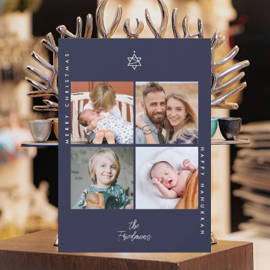 Kerstboom Ster van David Feestdagenkaart