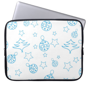 Kerstboom, sterren en ballen - eenvoudig naadloos laptop sleeve