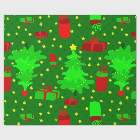 Kerstboom Sterren Kerstcadeau cadeaus Cadeaupapier (Vlak)