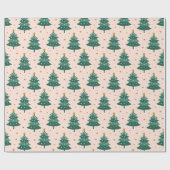 Kerstboom sterren vakantie cadeaupapier (Vlak)