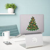 kerstboom sticker (Laptop op bureau)