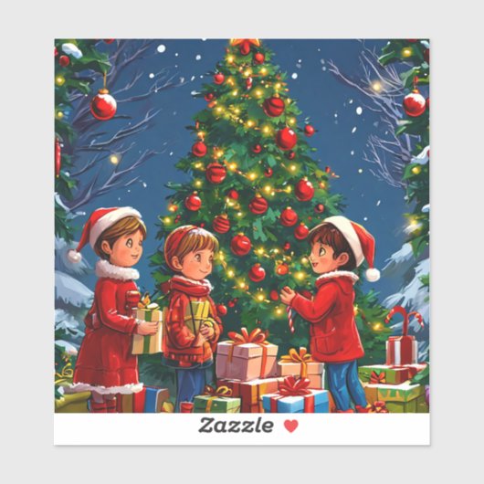 Kerstboom Sticker (Vel)