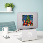 Kerstboom Sticker (Laptop op bureau)