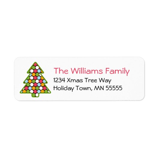 Kerstboom stip adres label (Voorkant)