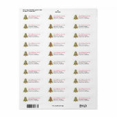 Kerstboom stip adres label (Full Sheet)