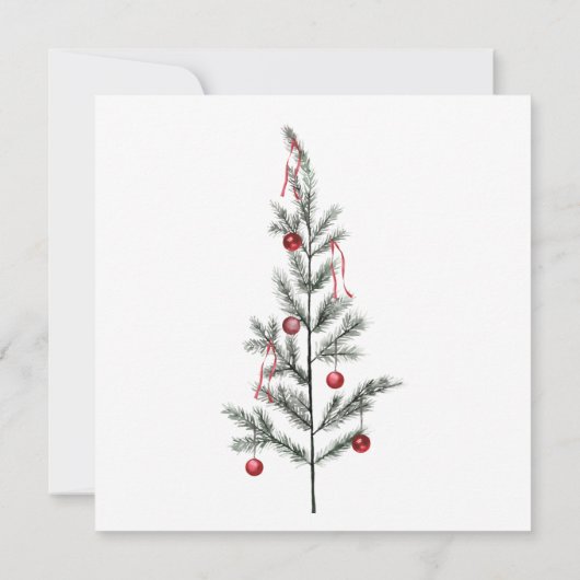 Kerstboom Stoffig Blauw Winter Bruiloft Bedankkaart (Achterkant)