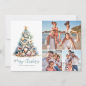 Kerstboom Strandfoto Feestdagenkaart (Voorkant)