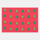 Kerstboom streeppatroon inpakpapier vel (Voorkant 3)