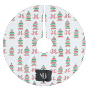 Kerstboom Strepen Cute Katten Familie Initiaal Rok