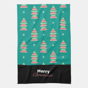 Kerstboom Strepen Patroon Keukenhanddoek