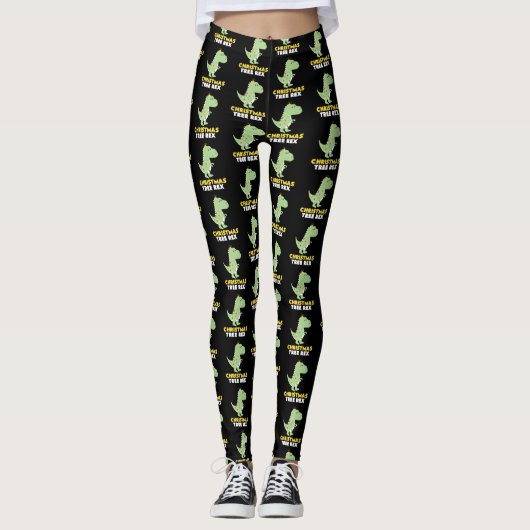 kerstboom T Rex Dinosaur Funny Gift Leggings (Voorkant)
