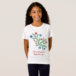 Kerstboom tak met sneeuwvlok decoraties t-shirt