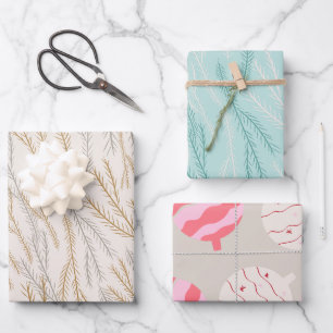 Kerstboom takken en Ornamenten Patroon Inpakpapier Vel
