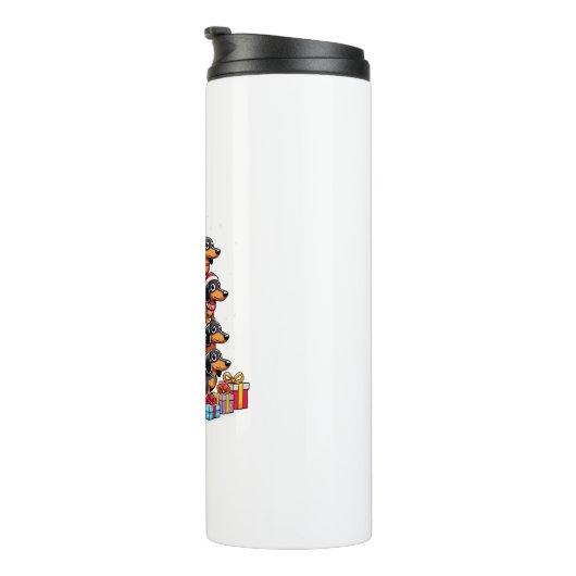 Kerstboom Teckel Worst Hond Teckels Thermosbeker (Geroteerd rechts)